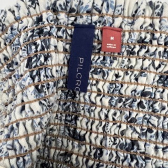Anthropologie Striped Button-Down Blouse - Cream and Blue - Picture 5 of 7
